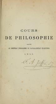 Cours de philosophie by F.-A Jaffre