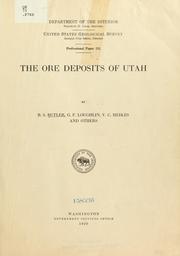 Cover of: The ore deposits of Utah