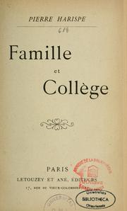 Cover of: Famille et collège