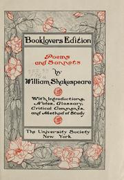 Cover of: Poems and sonnets by William Shakespeare