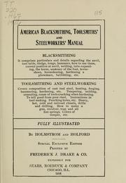 Cover of: American Blacksmithing, Toolsmiths' and Steelworkers' Manual