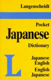 Cover of: Langenscheidt's Pocket Japanese Dictionary: Japanese-English English-Japanese (Pocket Dictionary)
