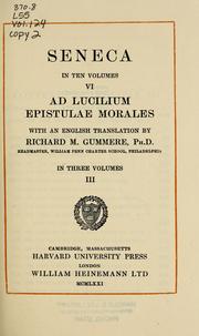 Cover of: Ad Lucilium epistulae morales by Seneca the Younger