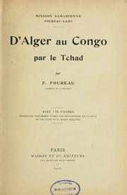 Cover of: D'Alger au Congo par le Tchad by F. Foureau