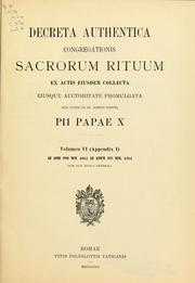 Cover of: Decreta authentica Congregationis Sacrorum Rituum