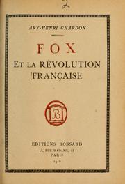 Cover of: Fox et la Revolution francaise by Ary-Henri Chardon