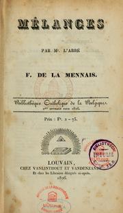 Mélanges by Félicité Robert de Lamennais