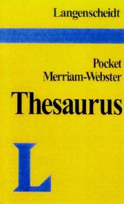 Cover of: Langenscheidt Merriam-Webster Pocket Thesarus by K g langenscheidt