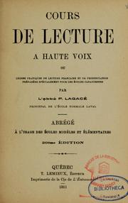 Cover of: Cours de lecture à haute voix by P. Lagacé, P. Lagacé