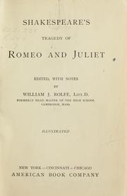 Cover of: Shakespeare's Tragedy of Romeo and Juliet by William Shakespeare