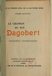 Cover of: La Chanson du roi Dagobert: première chansonnée