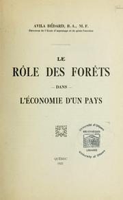 Cover of: Le rôle des forêts dans l'économie