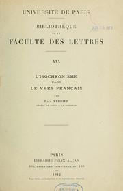Cover of: L'isochronisme dans le vers français
