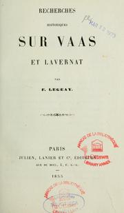 Recherches historiques sur Vaas et Lavernat by Fortuné Legeay