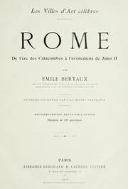 Cover of: Rome: de l'ère des Catacombes à l'avènement de Jules II