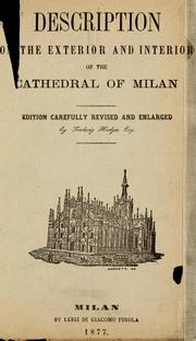 Cover of: Description of the exterior and interior of the Cathedral of Milan | Jozef Felix