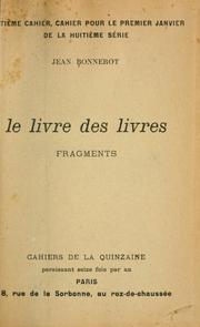 Le Livre des livres by Jean Bonnerot