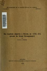 Cover of: Des Acadiens déportés à Boston, en 1755: (un épisode du Grand Dérangement)