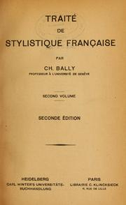 Cover of: Traité de stylistique française