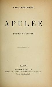 Cover of: Apulée by Paul Monceaux