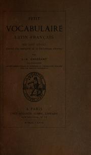 Cover of: Petit vocabulaire latin-français du XIII siècle