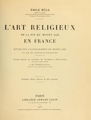 Cover of: L'art religieux de la fin du moyen âge en France