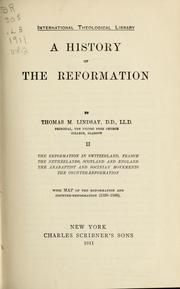 Cover of: A history of the Reformation by Thomas M. Lindsay