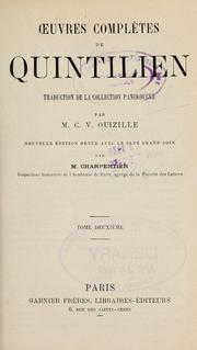 Cover of: Oeuvres complètes de Quintilien by Quintilian