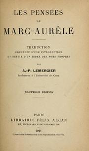 Cover of: Les pensées de marc-Auréle by Marcus Aurelius