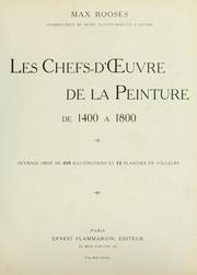 Cover of: Les chefs-d'œuvre de la peinture de 1400 à 1800