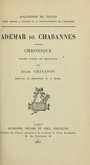 Cover of: Chronique by Adémar de Chabannes