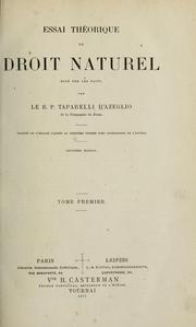 Cover of: Essai théorique de droit naturel, basé sur les faits