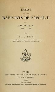 Cover of: Essai sur les rapports de Pascal II. avec Philippe Ier (1099-1108)