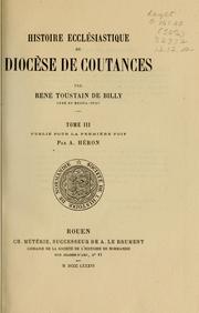 Cover of: Histoire ecclésiastique du diocèse de Coutances