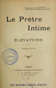 Cover of: Le prêtre intime by Charles Sauvé