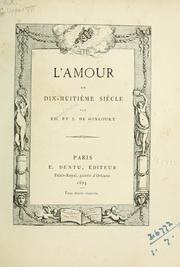 Cover of: L'amour au dix-huitième siècle