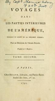 Cover of: Voyages dans les parties intérieures de l'Amérique by Thomas Anburey