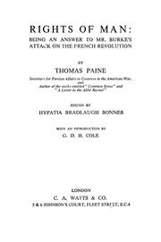 Cover of: Rights of Man: Being an Answer to Mr. Burke's Attack on the French Revolution