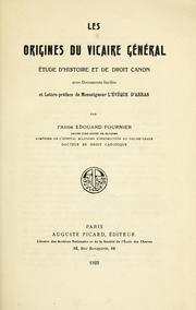 Les origines du vicaire général by Edouard Fournier