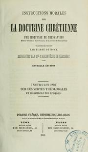Cover of: Instructions morales sur la doctrine chrétienne by Francesco Vicentini