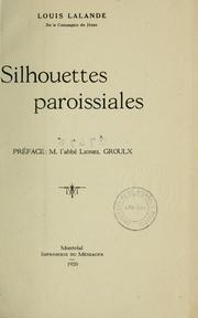 Silhouettes paroissiales by Louis Lalande