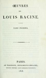 Cover of: Oeuvres de Louis Racine by Louis Racine, Louis Racine