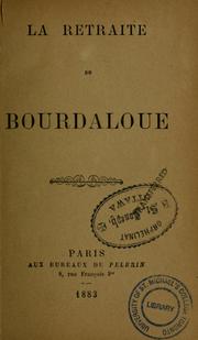 Cover of: La retraite spirituelle de Bourdaloue by Louis Bourdaloue