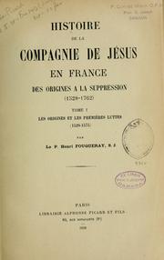 Cover of: Histoire de la Compagnie de Jésus en France by Henri Fouqueray