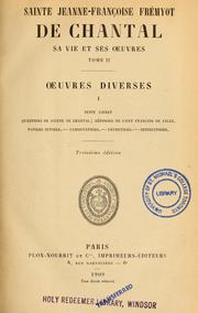 Cover of: Oeuvres diverses by Jeanne-Françoise de Chantal, Saint