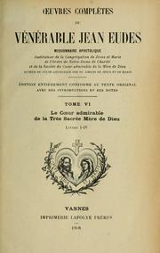 Cover of: Œuvres complètes du vénérable Jean Eudes, missionnaire apostolique by Eudes, Jean Saint