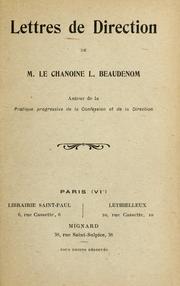 Cover of: Lettres de direction by Léopold Beaudenom