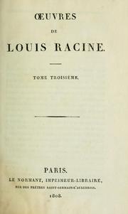 Cover of: Oeuvres de Louis Racine by Louis Racine, Louis Racine