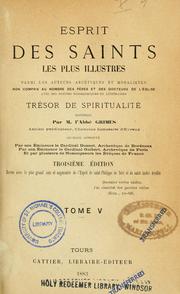 Cover of: Esprit des saints by Grimes, L. abbé