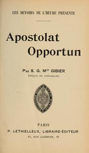 Cover of Apostolat opportun by charles gibier